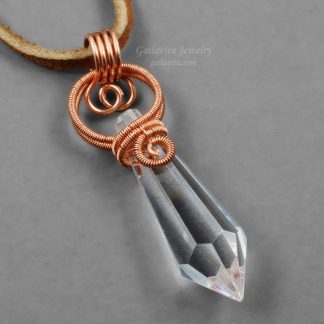 Copper and Clear Crystal Prism Pendant