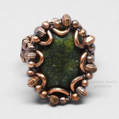 Copper wire wrapped Russian Serpentine ring