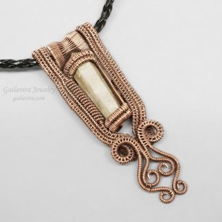 Heady Wire Wrapped Sandstone Necklace Pendant