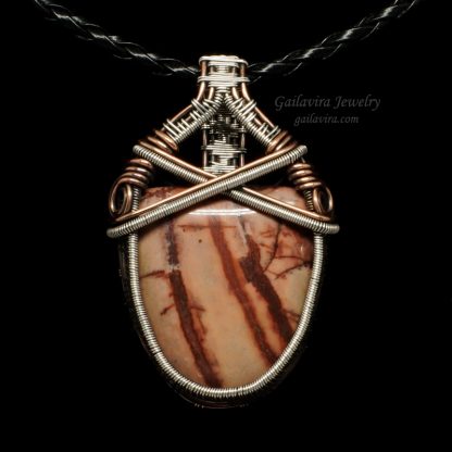Cherry Creek Jasper wrapped in copper and sterling silver