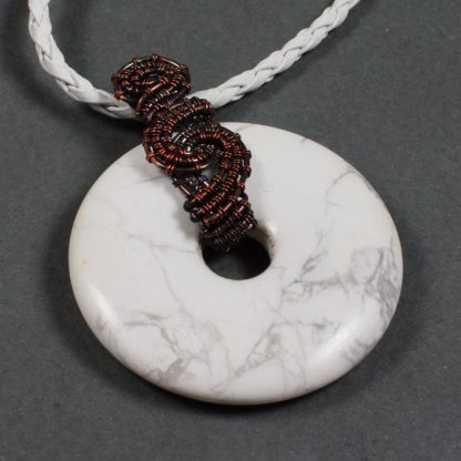 Copper Wrapped Howlite Donut Necklace