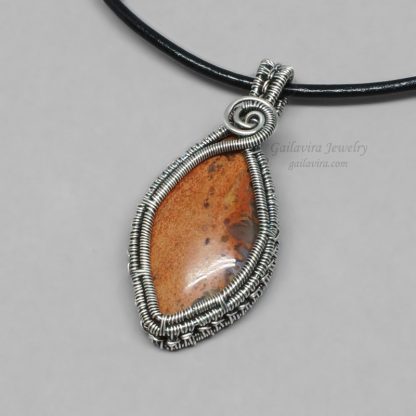 Sterling Silver and Orange Agate Necklace