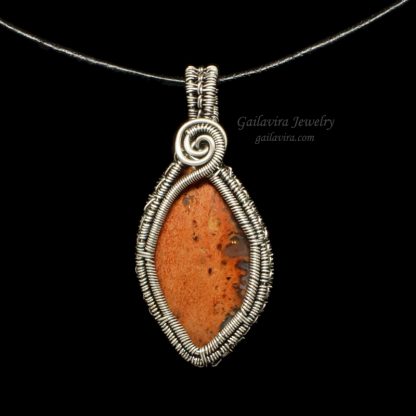 Sterling Silver and Orange Agate Necklace