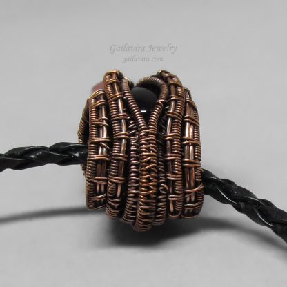 Heady wire wrapped copper, Onyx and Jasper pendant