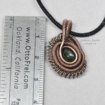 Jade and mixed metal mini heady wire wrap necklace.